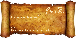 Csonka Rezső névjegykártya