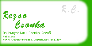 rezso csonka business card